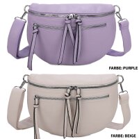 Bauchtasche Umhängetasche Crossbody-Bag Hüfttasche Kunstleder Italy-Design