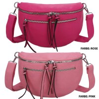 Bauchtasche Umhängetasche Crossbody-Bag Hüfttasche Kunstleder Italy-Design