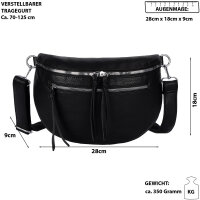 Bauchtasche Umhängetasche Crossbody-Bag Hüfttasche Kunstleder Italy-Design
