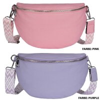 Bauchtasche Umhängetasche Crossbody-Bag Hüfttasche Kunstleder Italy-Design