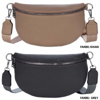 Bauchtasche Umhängetasche Crossbody-Bag Hüfttasche Kunstleder Italy-Design