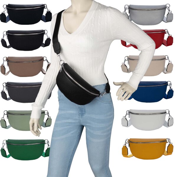 Bauchtasche Umhängetasche Crossbody-Bag Hüfttasche Kunstleder Italy-Design
