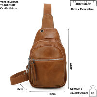 Brusttasche Umhängetasche Schultertasche Cross Body Sling Bag Herren Kunstleder