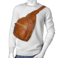 Brusttasche Umhängetasche Schultertasche Cross Body Sling Bag Herren Kunstleder