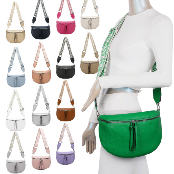 Bauchtasche Umhängetasche Crossbody-Bag Hüfttasche Kunstleder Italy-Design
