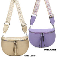 Bauchtasche Umhängetasche Crossbody-Bag Hüfttasche Kunstleder Italy-Design