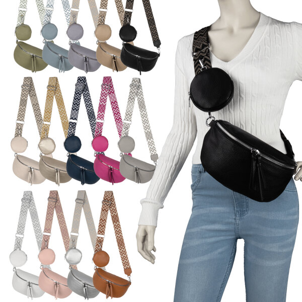 Bauchtasche  Umhängetasche Crossbody-Bag Hüfttasche Kunstleder Italy-Design