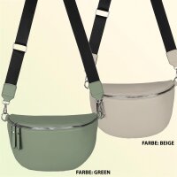 Bauchtasche XL Umhängetasche Crossbody-Bag Hüfttasche Kunstleder Italy-Design