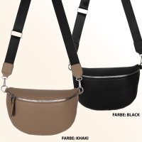 Bauchtasche XL Umhängetasche Crossbody-Bag Hüfttasche Kunstleder Italy-Design