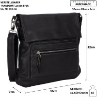 Bag Street Damentasche Umhängetasche Handtasche Schultertasche T0103 SCHWARZ