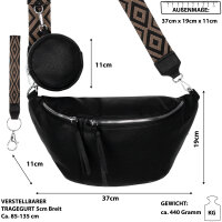 Bauchtasche  Umhängetasche Crossbody-Bag Hüfttasche Kunstleder Italy-Design