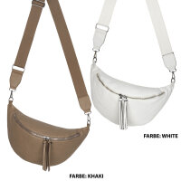 Bauchtasche XL Umhängetasche Crossbody-Bag Hüfttasche Kunstleder Italy-Design