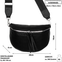 Bauchtasche Umhängetasche Crossbody-Bag Hüfttasche Kunstleder Italy-Design