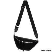 Bauchtasche XL Umhängetasche Crossbody-Bag Hüfttasche Kunstleder Italy-Design