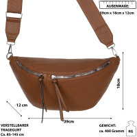 Bauchtasche XL Umhängetasche Crossbody-Bag Hüfttasche Kunstleder Italy-Design