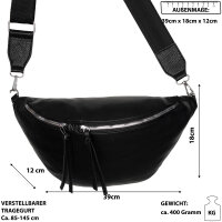 Bauchtasche XL Umhängetasche Crossbody-Bag Hüfttasche Kunstleder Italy-Design