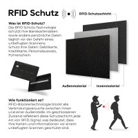 RFID echt Leder Portemonnaie Geldbörse Riegelbörsel Herren  Querformat 