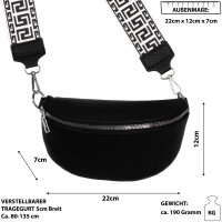 Bauchtasche Umhängetasche Crossbody-Bag Hüfttasche Kunstleder Italy-Design