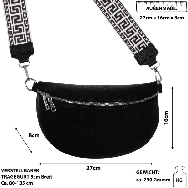 Bauchtasche Umhängetasche Crossbody-Bag Hüfttasche Kunstleder Italy-Design