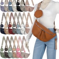 Bauchtasche  Umhängetasche Crossbody-Bag Hüfttasche Kunstleder Italy-Design PEACH