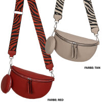 Bauchtasche  Umhängetasche Crossbody-Bag Hüfttasche Kunstleder Italy-Design