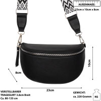 Bauchtasche Umhängetasche Crossbody-Bag Hüfttasche Kunstleder Italy-Design