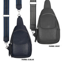 Brusttasche Umhängetasche Schultertasche Cross Body Bag Kunstleder Italy-Design
