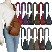 Brusttasche Umhängetasche Schultertasche Cross Body Bag Kunstleder Italy-Design
