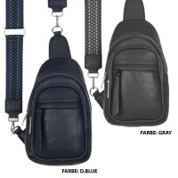 Brusttasche Umhängetasche Schultertasche Cross Body Bag Kunstleder Italy-Design