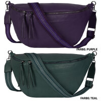 Bauchtasche XXL Umhängetasche Crossbody-Bag Hüfttasche Kunstleder Italy-Design