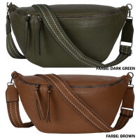 Bauchtasche XXL Umhängetasche Crossbody-Bag Hüfttasche Kunstleder Italy-Design