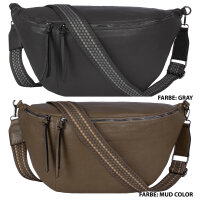 Bauchtasche XXL Umhängetasche Crossbody-Bag Hüfttasche Kunstleder Italy-Design
