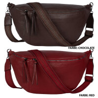 Bauchtasche XXL Umhängetasche Crossbody-Bag Hüfttasche Kunstleder Italy-Design