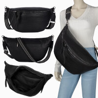 Bauchtasche XXL Umhängetasche Crossbody-Bag Hüfttasche Kunstleder Italy-Design