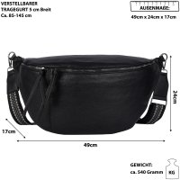 Bauchtasche XXL Umhängetasche Crossbody-Bag Hüfttasche Kunstleder Italy-Design