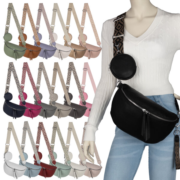 Bauchtasche  Umhängetasche Crossbody-Bag Hüfttasche Kunstleder Italy-Design