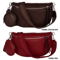 Bauchtasche  Umhängetasche Crossbody-Bag Hüfttasche Kunstleder Italy-Design