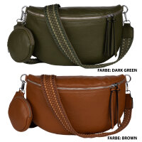 Bauchtasche  Umhängetasche Crossbody-Bag Hüfttasche Kunstleder Italy-Design
