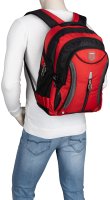 Rucksack Damen Herren Sport Schulrucksack Freizeit Reise Wandern Arbeit Backpack Rot