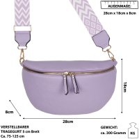 Bauchtasche Umhängetasche Crossbody-Bag Hüfttasche Kunstleder Italy-Design PURPLE