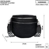 Bauchtasche Umhängetasche Crossbody-Bag Hüfttasche Kunstleder Italy-Design