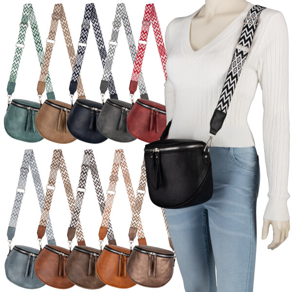 Bauchtasche Umhängetasche Crossbody-Bag Hüfttasche Kunstleder Italy-Design