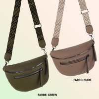 Bauchtasche Umhängetasche Crossbody-Bag Hüfttasche Kunstleder Italy-Design