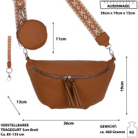 Bauchtasche  Umhängetasche Crossbody-Bag Hüfttasche Kunstleder Italy-Design