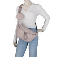 Bauchtasche  Umhängetasche Crossbody-Bag Hüfttasche Kunstleder Italy-Design CREAM