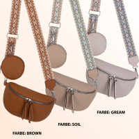 Bauchtasche  Umhängetasche Crossbody-Bag Hüfttasche Kunstleder Italy-Design