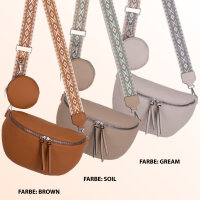 Bauchtasche  Umhängetasche Crossbody-Bag Hüfttasche Kunstleder Italy-Design