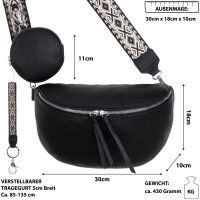Bauchtasche  Umhängetasche Crossbody-Bag Hüfttasche Kunstleder Italy-Design