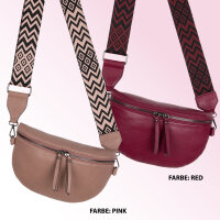 Bauchtasche Umhängetasche Crossbody-Bag Hüfttasche Kunstleder Italy-Design