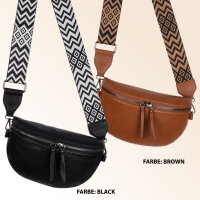Bauchtasche Umhängetasche Crossbody-Bag Hüfttasche Kunstleder Italy-Design